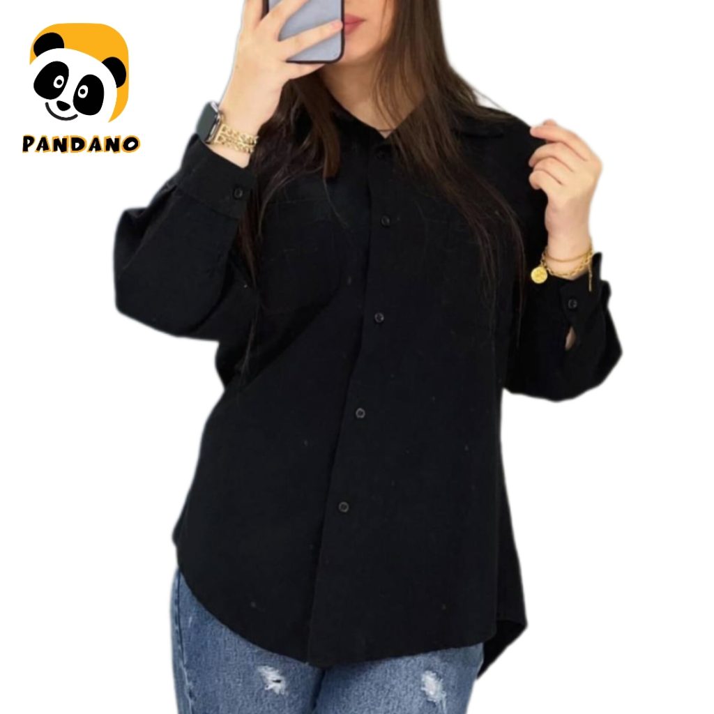 شومیز ساده تک جیب زنانه مشکی