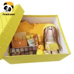 پک کادویی زنانه تم زرد مدل باکس مستطیل قلبی