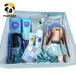 پک کادویی زنانه تم آبی مدل باکس مستطیل قلبی