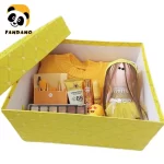 پک کادویی زنانه تم زرد مدل باکس مستطیل قلبی