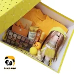 پک کادویی زنانه تم زرد مدل باکس مستطیل قلبی