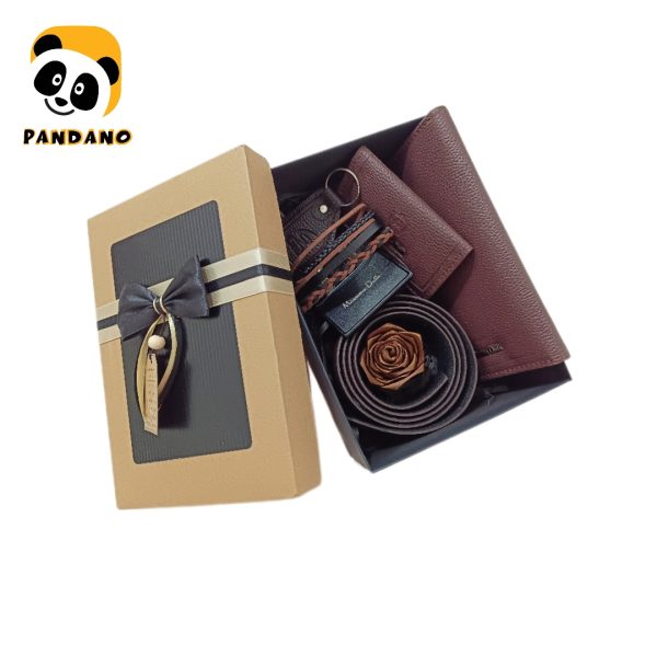 پک کادویی مردانه تم قهوه ای مدل هارد باکس کلاسیک